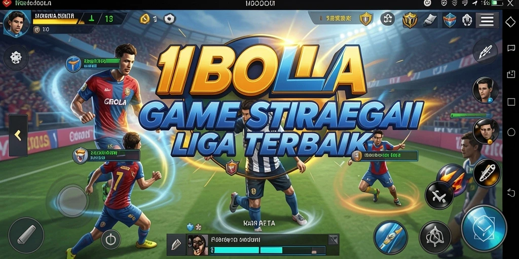 Gameplay menarik di 11BOLA dengan nuansa liga sepak bola.