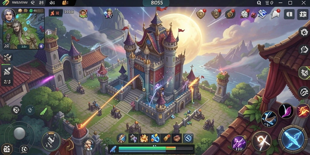 Screenshot menampilkan aksi seru dalam permainan Tower Defense 8055.