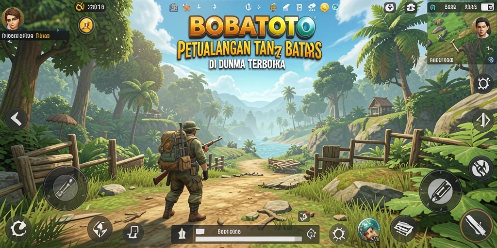 Tangkapan layar utama BOBATOTO menampilkan petualangan seru di dunia terbuka.