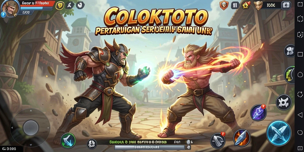 Tangkapan layar COLOKTOTO menampilkan pertarungan epik antara karakter yang berbeda.
