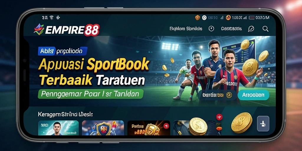 Screenshot utama EMPIRE88 menampilkan antarmuka taruhan olahraga yang interaktif.