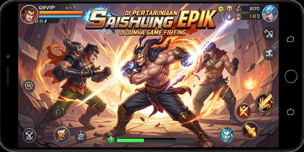Tangkapan layar dari gameplay G9VIP menampilkan pertarungan yang intens dan karakter yang dinamis.