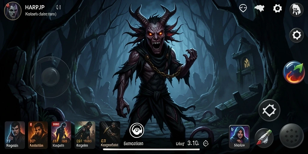 Screenshot gameplay HARAPJP yang menunjukkan suasana menegangkan dan misterius.