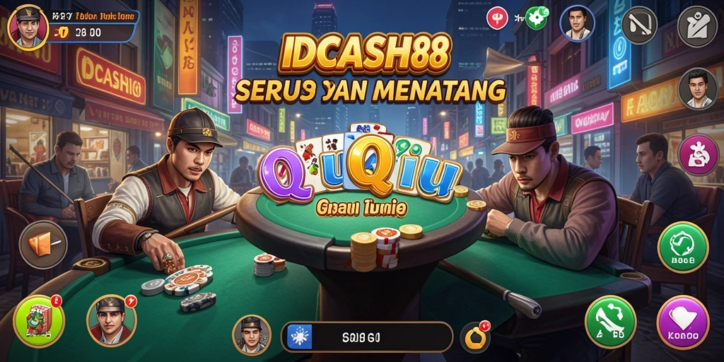 Screenshot utama IDCASH88 menampilkan gameplay QiuQiu yang seru.