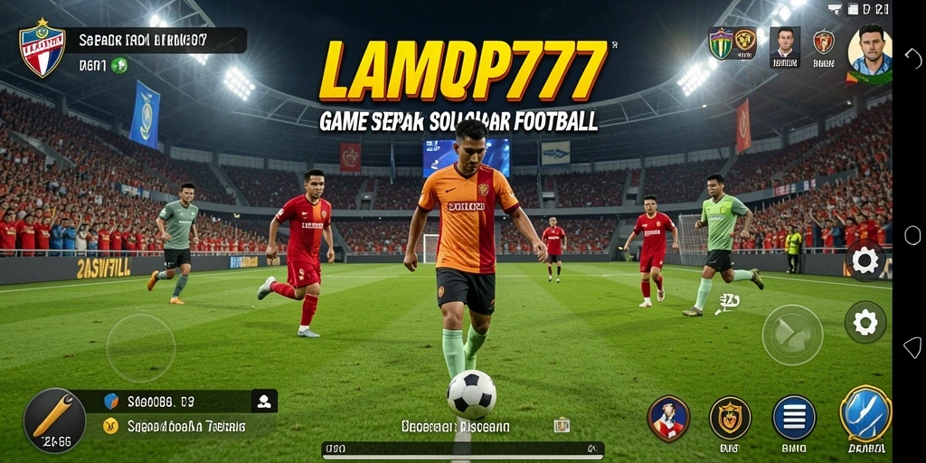 Screenshot gameplay LAMPU777 menampilkan aksi pertandingan sepak bola.