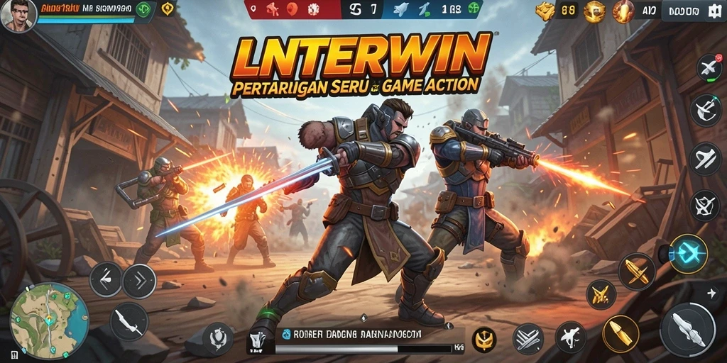 Screenshot gameplay LNTERWIN menampilkan aksi pertarungan seru dan grafis menawan.