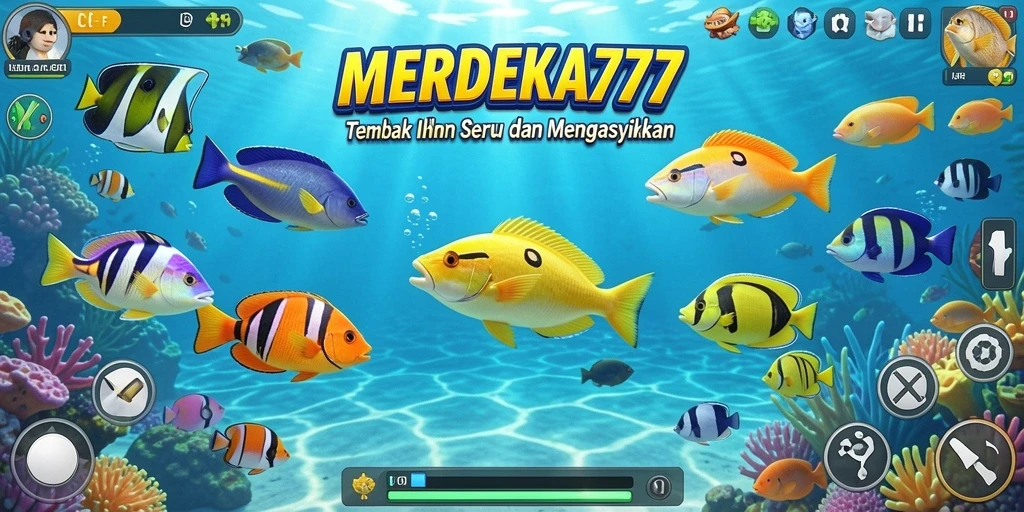 Gameplay seru MERDEKA777 dengan aksi tembak ikan.