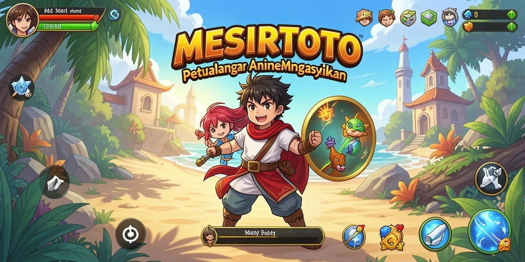 Screenshot gameplay MESIRTOTO dengan karakter Anime yang penuh warna dan aksi menarik.