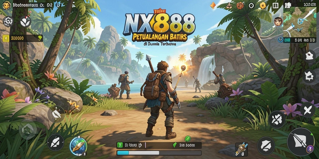 Tangkapan layar gameplay NX888 menampilkan dunia terbuka yang menakjubkan dan penuh petualangan.