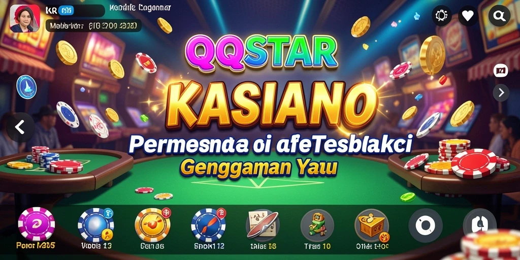 Tangkapan layar gameplay QQSTAR yang menampilkan suasana Kasino yang menegangkan.
