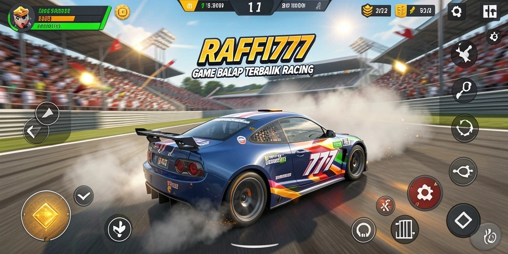Tampilan gameplay menegangkan dalam balapan di RAFFI777.
