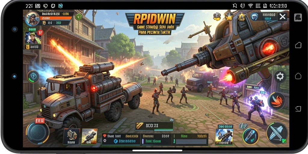 Screenshot RPIDWIN menampilkan pertempuran strategis yang mendebarkan.
