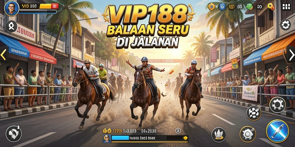 Tampilan gameplay seru di <strong>VIP188</strong>, adrenalin tinggi saat balapan.