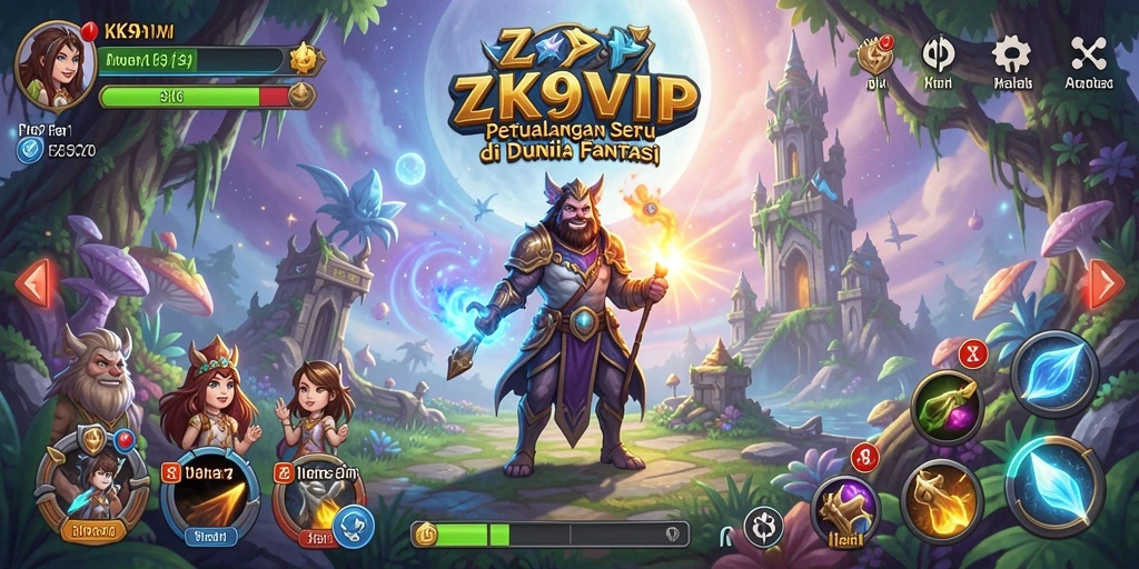 Tangkapan layar ZK9VIP menampilkan petualangan mendebarkan dalam dunia fantasi.